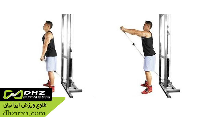 نشر جلو با سیم کش (Cable Front Raise): 