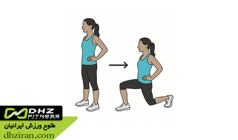 لانج عقب Reverse Lunge 